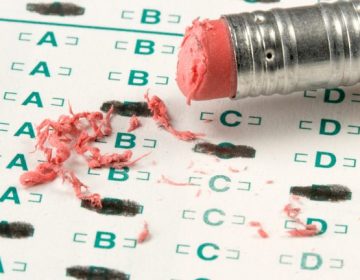 Close-up of a standardized test.