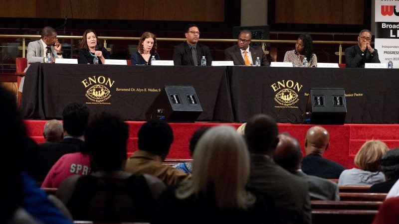 Courageous Conversations: Reimagining Race and Education forum at Enon Tabernacle Church, on Thursday night. (Bastiaan Slabbers for WHYY)