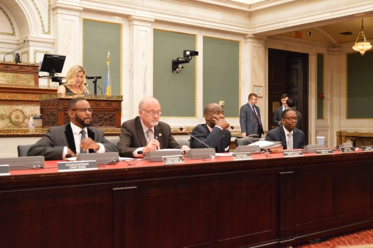 Council members at a table