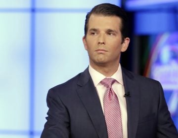 Donald Trump Jr. is shown in an appearance on Sean Hannity's Fox News Channel television program in July.
