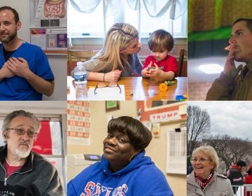 Clockwise from left to right: Dr. Seth Kaufer, Jessica Tirpak with son, Hunter, Ben Hornberger, Marian and Phil Spotts, Daphne Goggins, and James Bower. (Lindsay Lazarski, Jessica Kourkounis, Margaret Krauss/Keystone Crossroads)