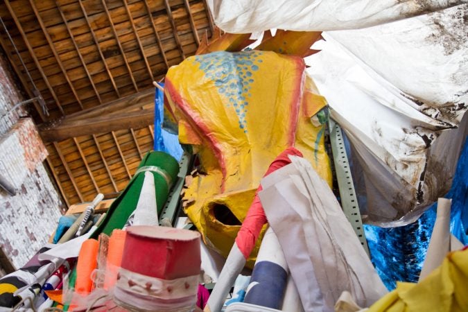 The Spiral Q warehouse in West Philadelphia is home to many puppets and creations from the community. (Kimberly Paynter/WHYY)