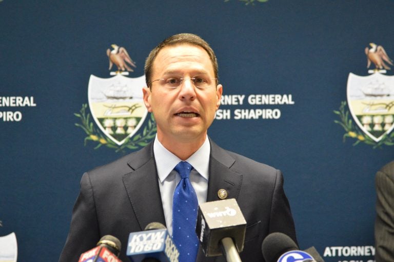 Pa. Attorney General Josh Shapiro outlines charges against election officials in a Philadelphia special election.  (Tom MacDonald, WHYY)