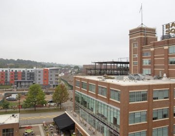 Google offices, luxury apartments, and upscale box stores now make up Bakery Square where Nabisco once operated.  (Lindsay Lazarski/WHYY)