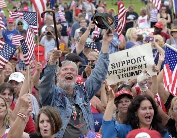 People gather on the National Mall in Washington, Saturday, Sept. 16, 2017, to attend a rally in support of President Donald Trump.