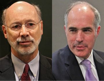 Pennsylvania Gov. Tom Wolf (left) and U.S. Sen Bob Casey.