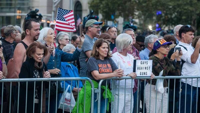 A moment of prayer was held during a vigil Tuesday at Thomas Paine Park for the victims of the Route 91 Harvest Festival in Las Vegas Sunday night.