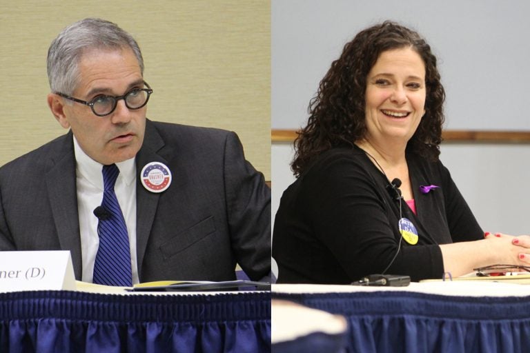 Philadelphia district attorney candidates Larry Krasner and Beth Grossman.