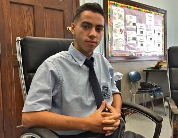 Ninth grader Carlos Soriano enrolled at Olney Charter High School after leaving Puerto Rico.