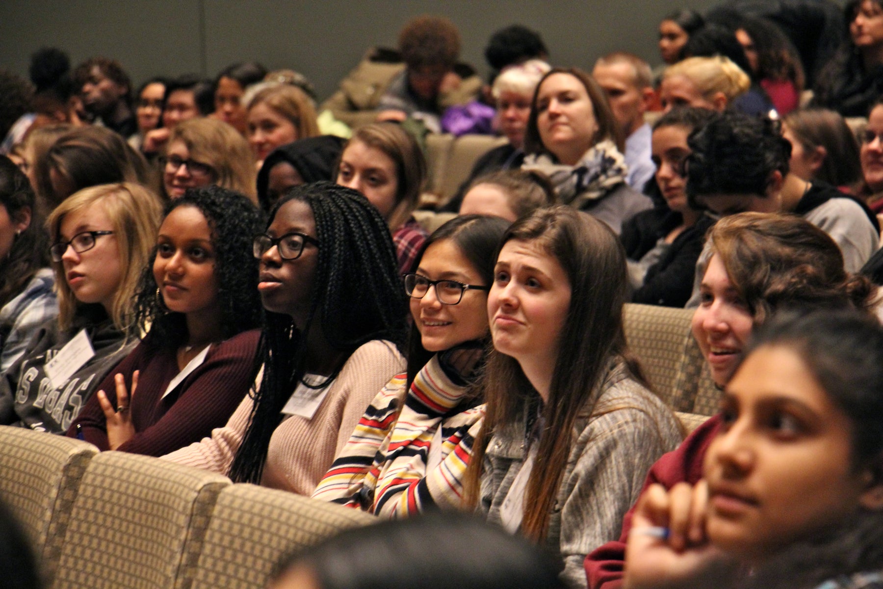 Students at the Anti-Defamation League's annual Youth Conference listen to the keynote speech by Akbar Hossain.