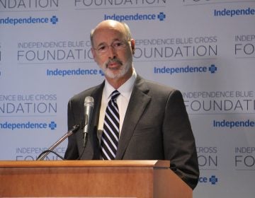 Gov. Tom Wolf speaks about Pennsylvania's opioid crisis during a meeting at Independence Blue Cross headquarters in Philadelphia.