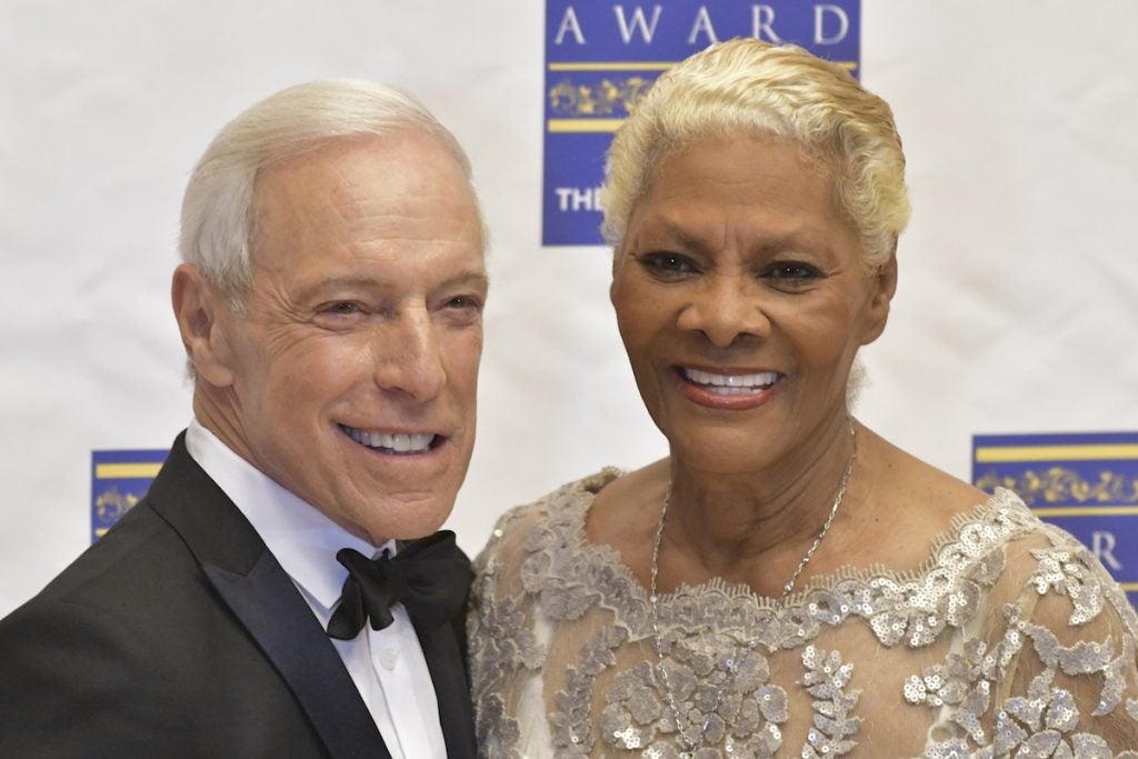 Jerry Blavat poses with Dionne Warwick