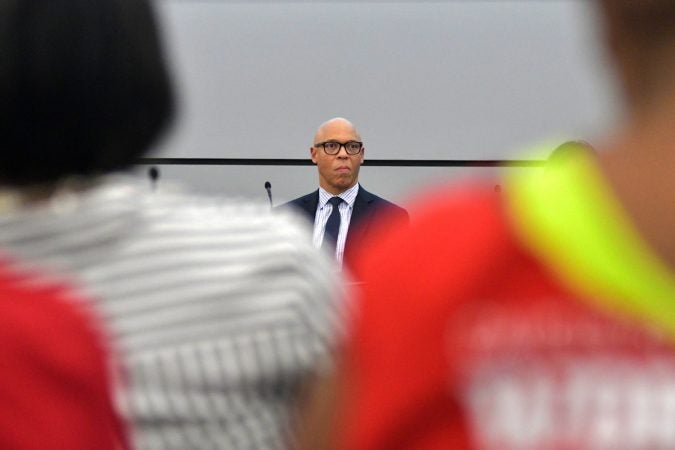 Superintendent Dr. William Hite at the monthly meeting of the School Reform Commission of the Philadelphia School District, on November 16, 2017. (Bastiaan Slabbers for WHYY)