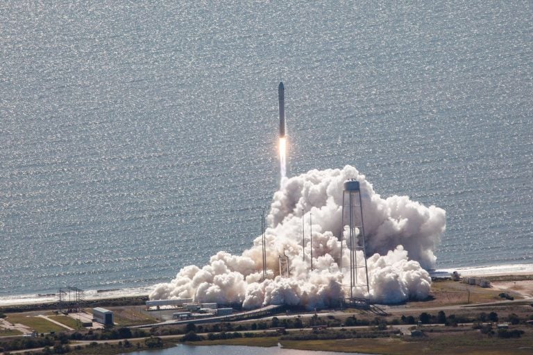 A rocket launching at NASA's Wallops Flight Facility. (Wallops Flight Facility)