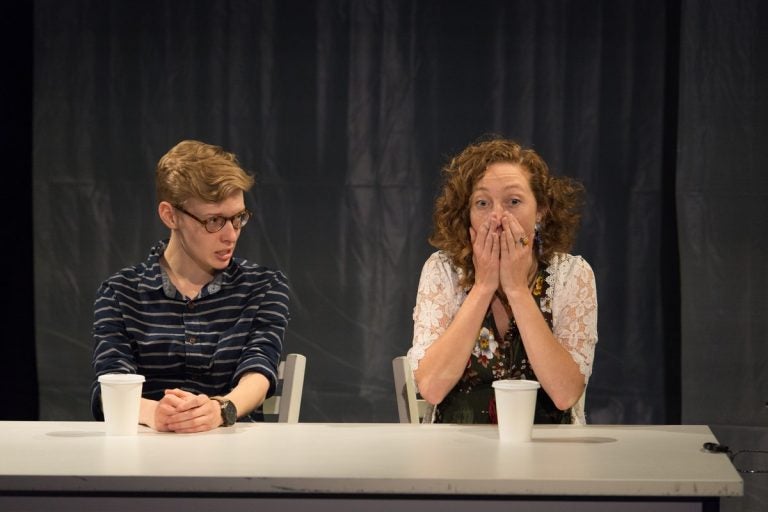 Maggie Johnson (left) and Alice Yorke in Azuka Theatre’s production of 