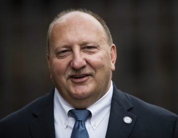 Allentown Mayor Edwin Pawlowski walks from the federal building in Philadelphia, Thursday, July 27, 2017.