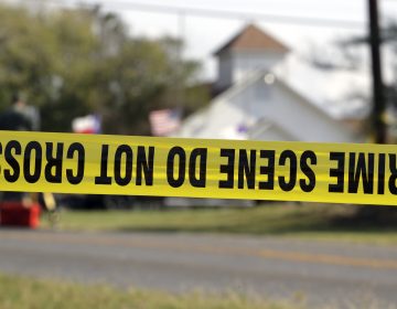 Crime scene at the First Baptist Church of Sutherland Springs, Texas