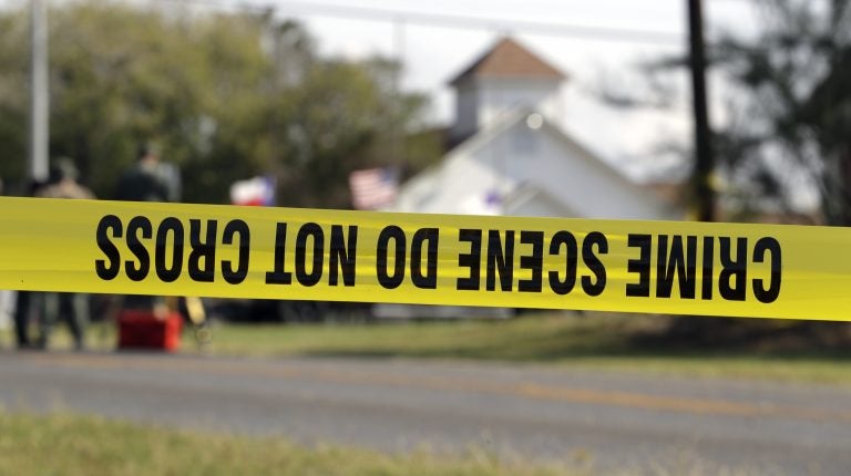 Crime scene at the First Baptist Church of Sutherland Springs, Texas