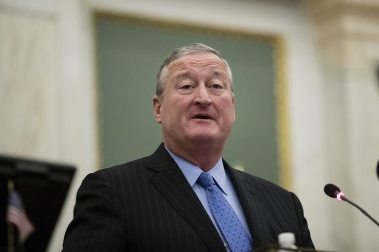 Philadelphia Mayor Jim Kenney speaks at City Hall in Philadelphia, Thursday, Nov. 2, 2017.  (Matt Rourke/AP Photo)