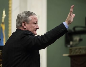 Philadelphia Mayor Jim Kenney gestures after speaking at City Hall in Philadelphia, Thursday, Nov. 2, 2017. Kenney on Thursday called for the panel that governs the city's schools to be dissolved and replaced by mayor-appointed board. (Matt Rourke/AP Photo)
