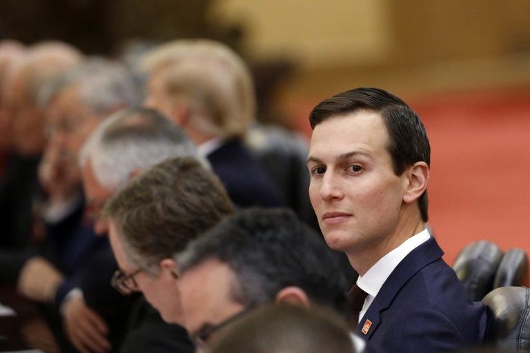 White House Senior adviser Jared Kushner attends a bilateral meeting held by U.S. President Donald Trump and China's President Xi Jinping at the Great Hall of the People in Beijing Thursday, Nov. 9, 2017. (Thomas Peter/Pool Photo via AP)