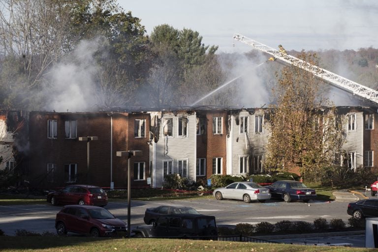 Firefighters at the scene of a fire at the the Barclay Friends Senior Living Community in West Chester, Pa., Friday, Nov. 17, 2017.