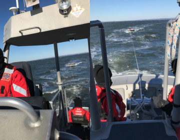 U.S. Coast Guard personnel towing a disabled boat off Sandy Hook last Friday. (Image: U.S. Coast Guard) 