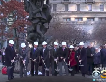 Breaking ground on the Holocaust Memorial plaza