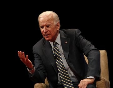 Former Vice President Joe Biden participates in a discussion on bridging political and partisan divides with Ohio Gov. John Kasich at the University of Delaware in Newark, Del., last month.