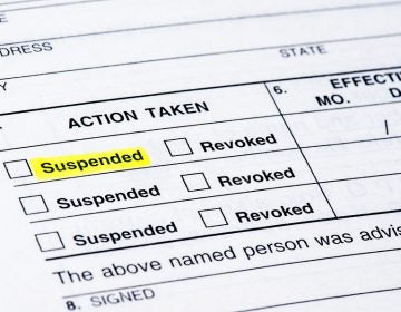 A form from the DMV suspending a driver's license. (File photo from Big Stock)