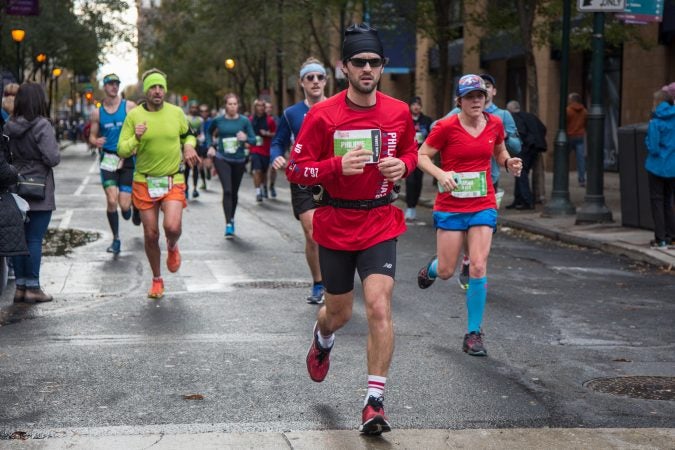 Runners weave their way through the city at the 23rd annual Philadelphia Marathon on Sunday November 19th, 2017.