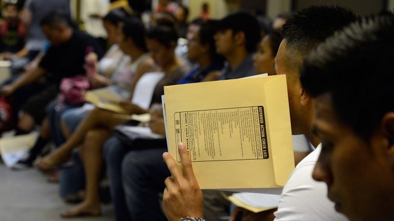 
People attend an orientation class in filing up their application for Deferred Action for Childhood Arrivals program. (Kevork Djansezian/Getty Images)