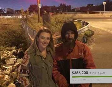 Kate McClure with Johnny Bobbitt Jr. (McClure's GoFundMe page)