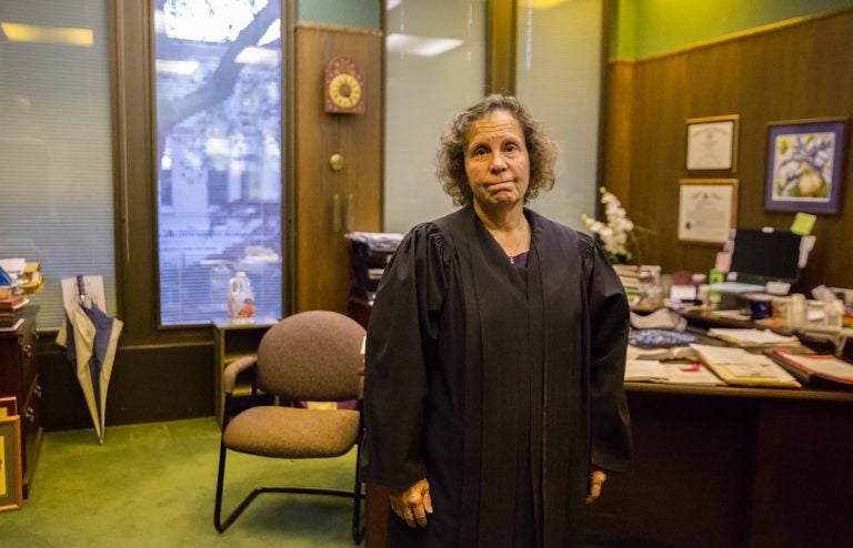 On the front lines of Lycoming County’s opioid crisis, Judge Nancy Butts helps people struggling with addiction and recovery during drug court. (Lindsay Lazarski/WHYY)