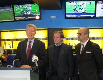 U.S. Rep. Frank Pallone (left) and others are optimistic that New Jersey will win its case for legalized sports betting in the state. (Phil Gregory/WHYY)