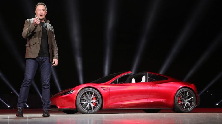 Elon Musk had a surprise for Tesla fans Thursday: a new Roadster super car with a top speed above 250 mph. (Tesla) 