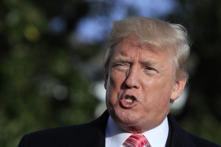 President Donald Trump speaks to reporters before leaving the White House, Tuesday, Nov. 21, 2017