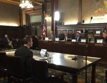 Auditor General Eugene DePasquale shares the findings of his child welfare report with a House committee. (Katie Meyer/WITF)