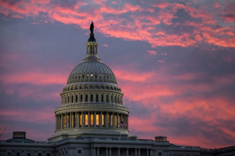 The U.S. Capitol is seen at dawn in Washington