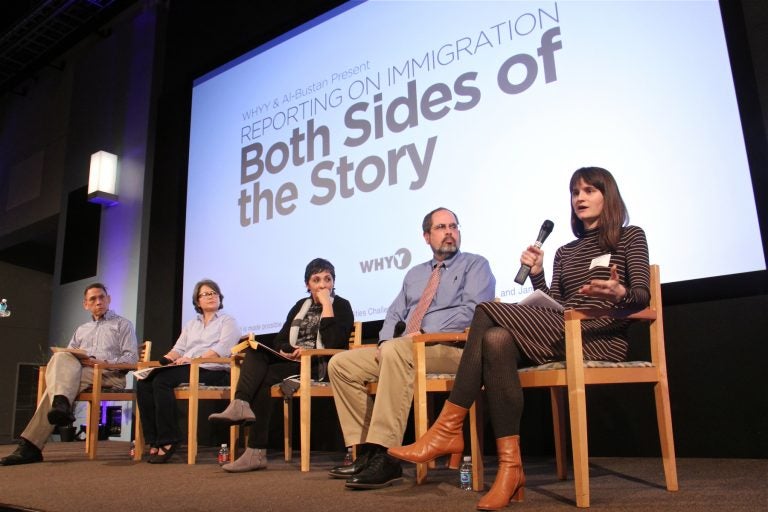 Laura Benshoff (right) describes the obstacles she's encountered while reporting on immigration for WHYY during 
