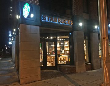 Trenton's first and only Starbucks is located at the intersection of Warren and East Front streets. (Alan Tu/WHYY)