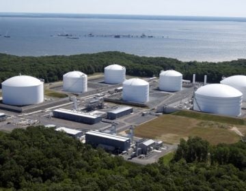 This photo shows Dominion Resources Cove Point terminal in Maryland. It has completed its conversion from a gas import facility to an export terminal to ship Marcellus Shale gas to Asia. In December, it received its first natural gas shipment, which will need to be liquefied before being loaded onto a tanker.