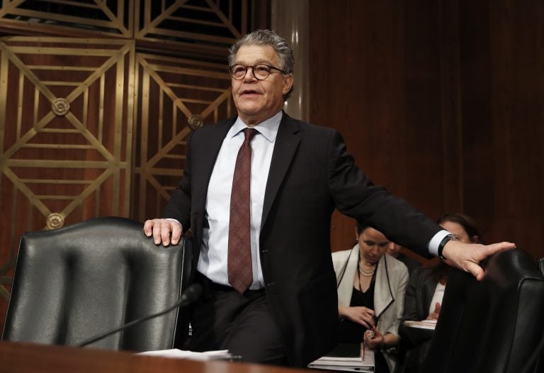 In this Nov. 29, 2017 photo, Senate Health, Education, Labor and Pensions Committee member Sen. Al Franken, D-Minn., arrives at a Senate Health, Education, Labor and Pensions Committee hearing on Capitol Hill in Washington. An Army veteran has accused Franken of inappropriately touching her more than a decade ago while she was on a military deployment to Kuwait.