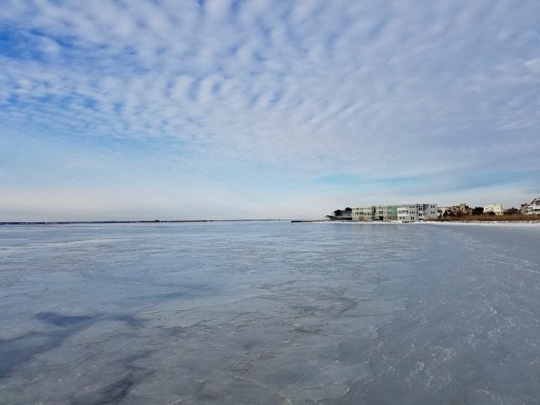 The frozen Barnegat Bay in January 2017. (Image: Harvey Cedars Beach Patrol)