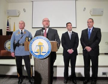 New Jersey Attorney General Christopher Porrino announces the arrests of 79 suspects in child pornography investigation. (Phil Gregory/WHYY)