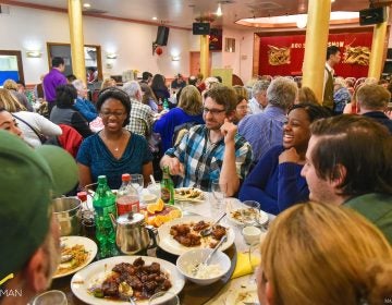 Revelers enjoy dinner and comedy at the Moo Shu Jew Show in 2016.