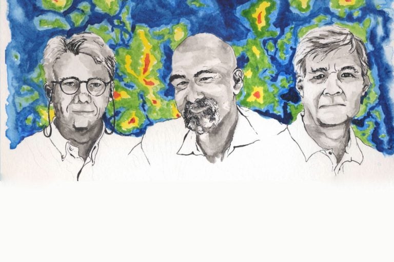 Princeton scientists (from left) Lyman Page, David Spergel and Norman Jarosik