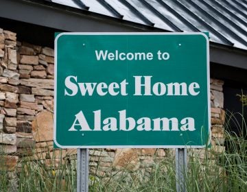 Welcome to Alabama Sign at visitor center on state line