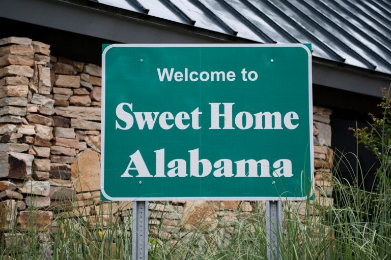 Welcome to Alabama Sign at visitor center on state line