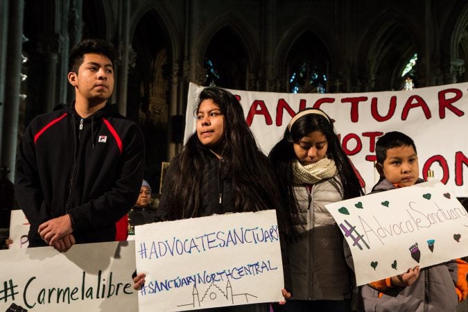 Carmella’s children, Fidel, 15, Keyri, 13, Yoselin, 11, and Edwin, 9, will take sanctuary in the Church of New Advocate with her. (Kimberly Paynter/WHYY)